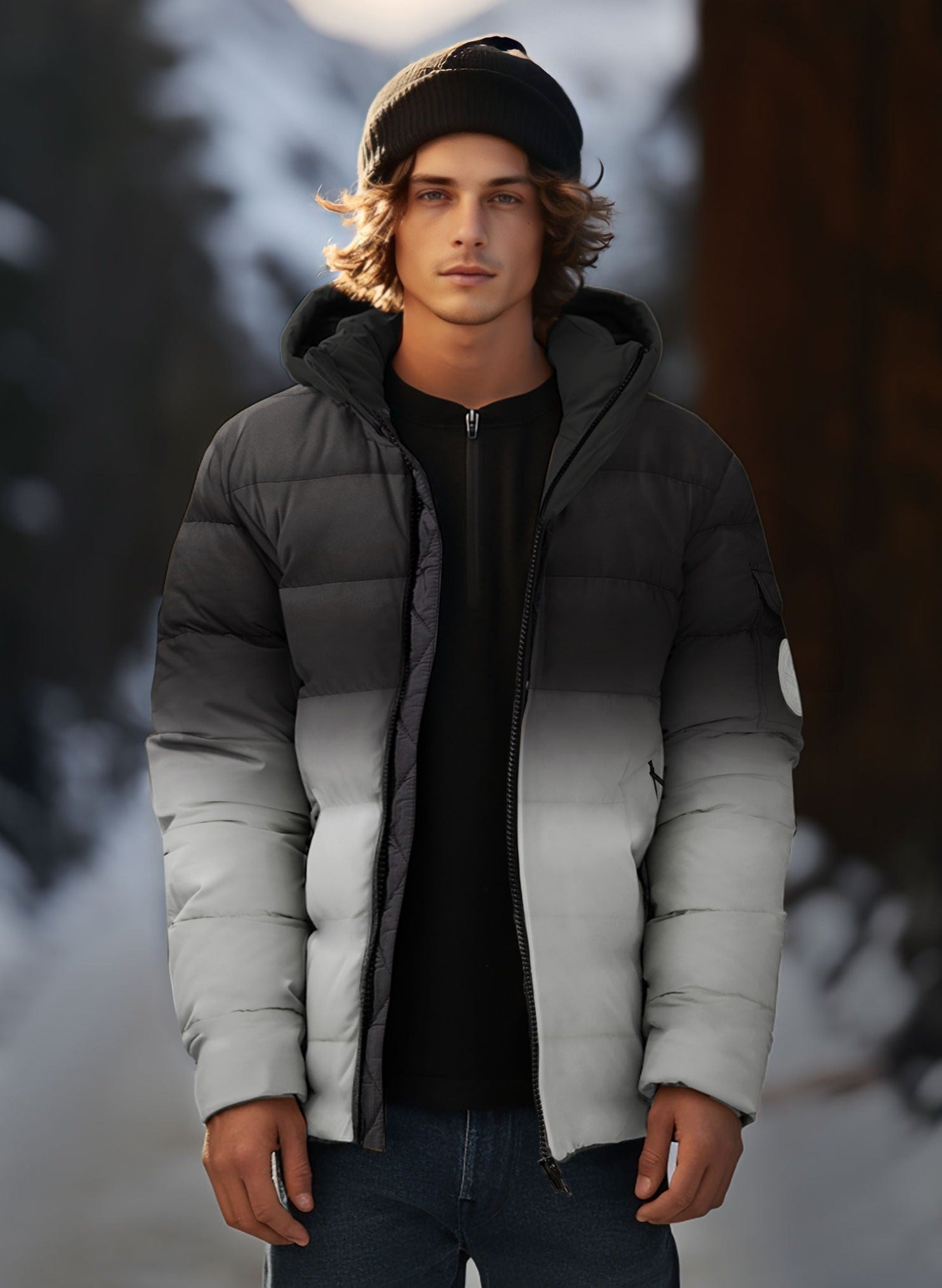 AKSEL| Dip Dye Puffer Jacket – Point Zero