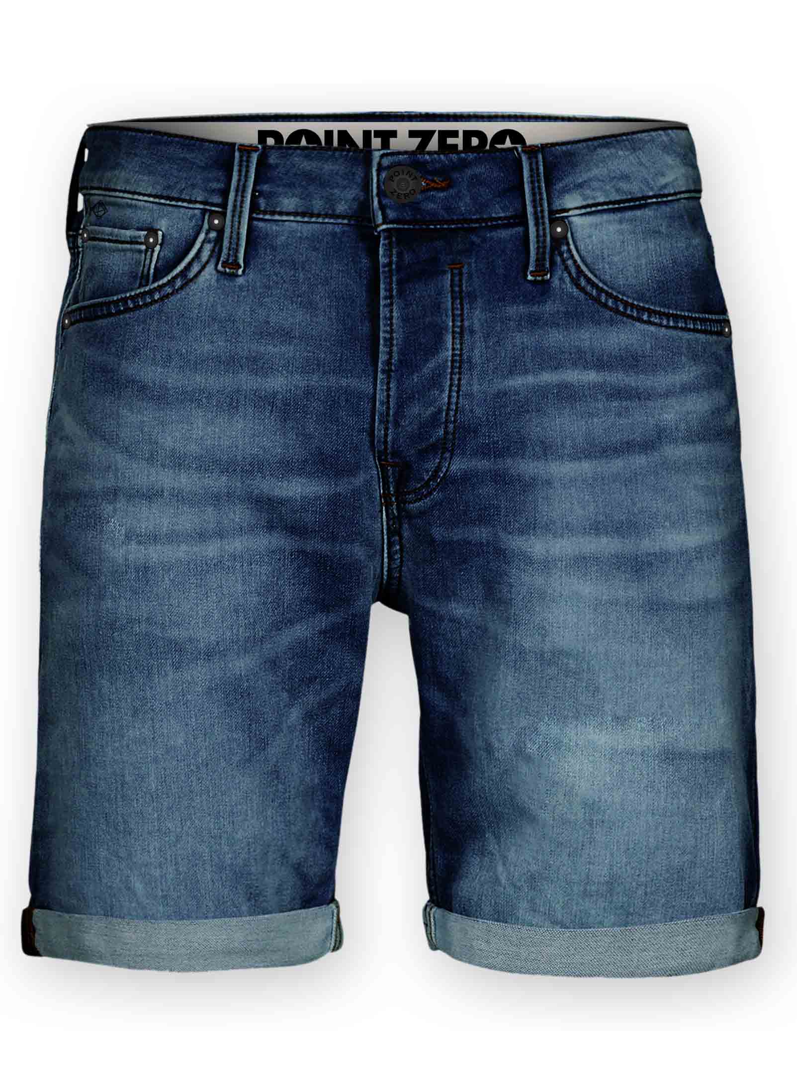 MANUEL| 8 inch cuffed Denim 5 pocket Shorts – Point Zero