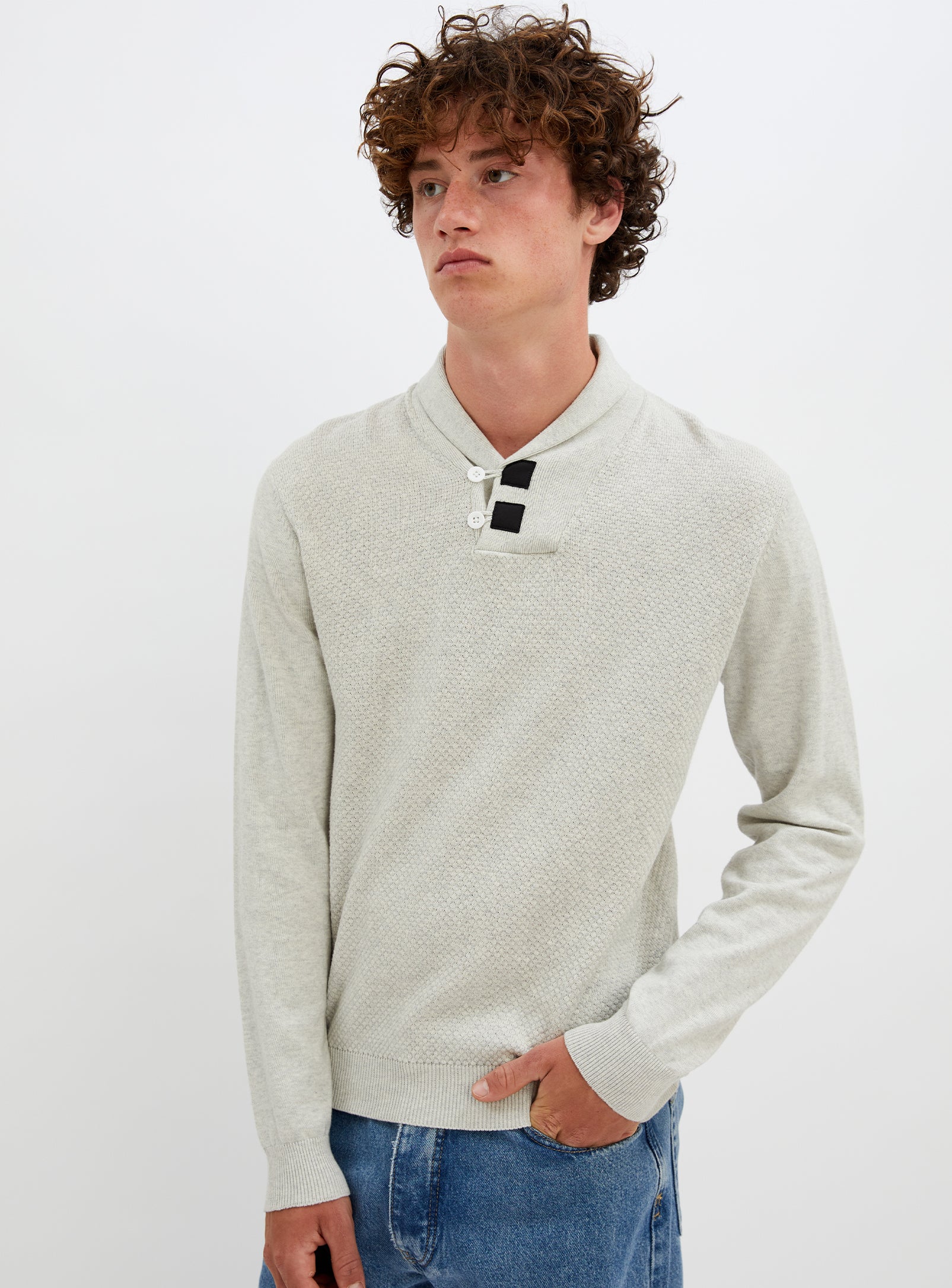 DAVI | Shawl collar sweater – Point Zero