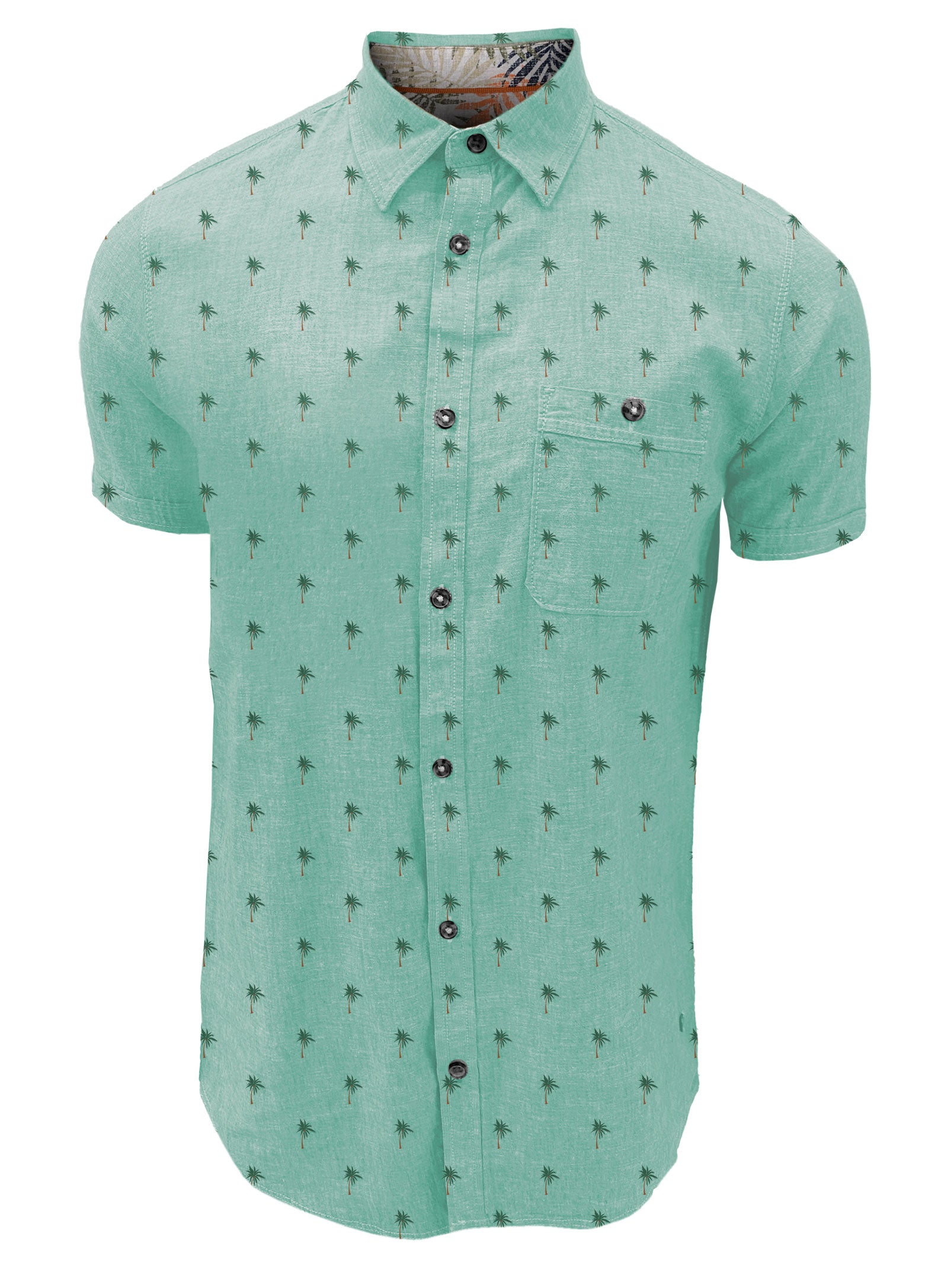 JASON| Linen Cotton print short-sleeve shirt
