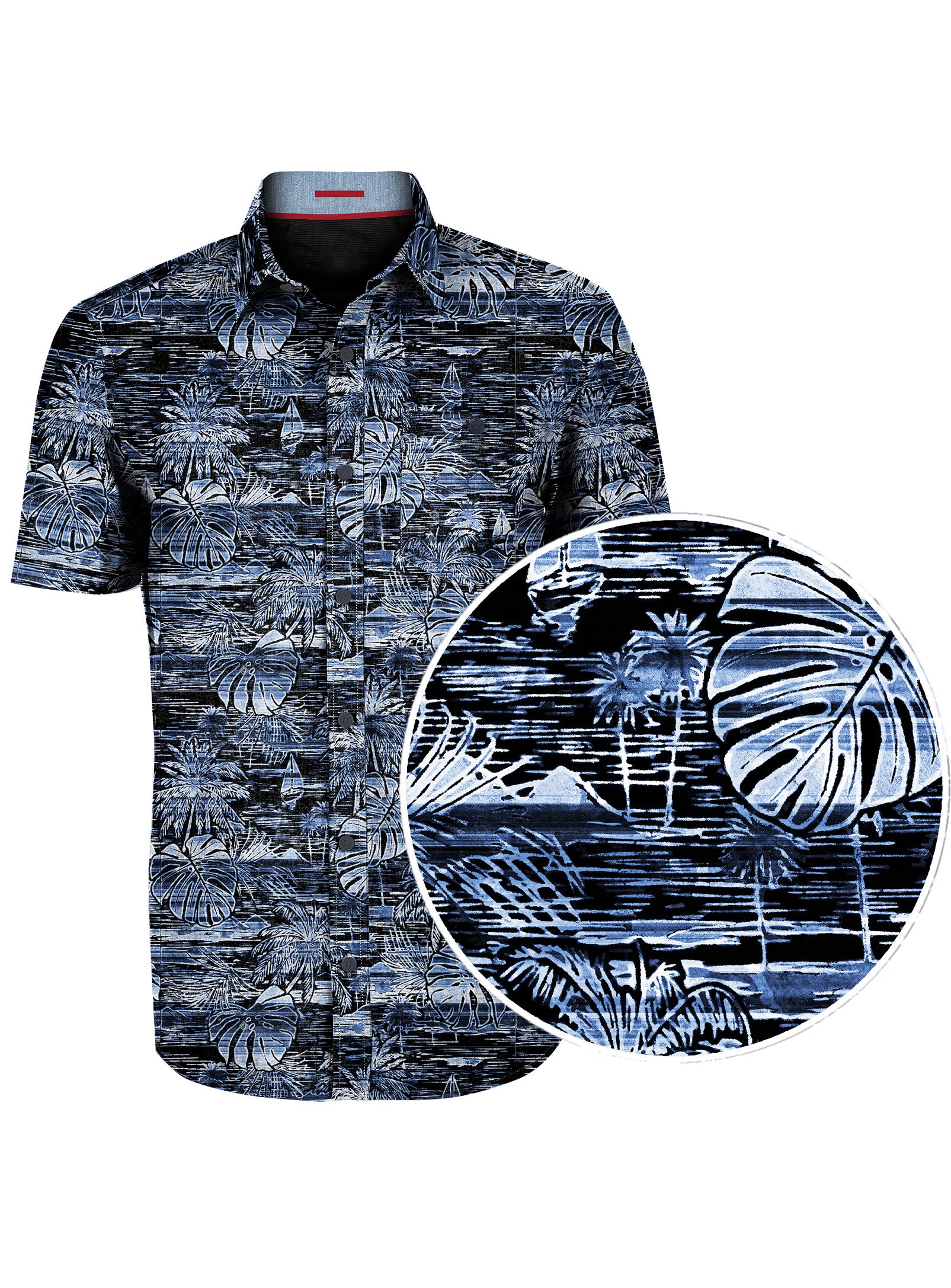 DEAN|Tropical print traveller stretch Shirt