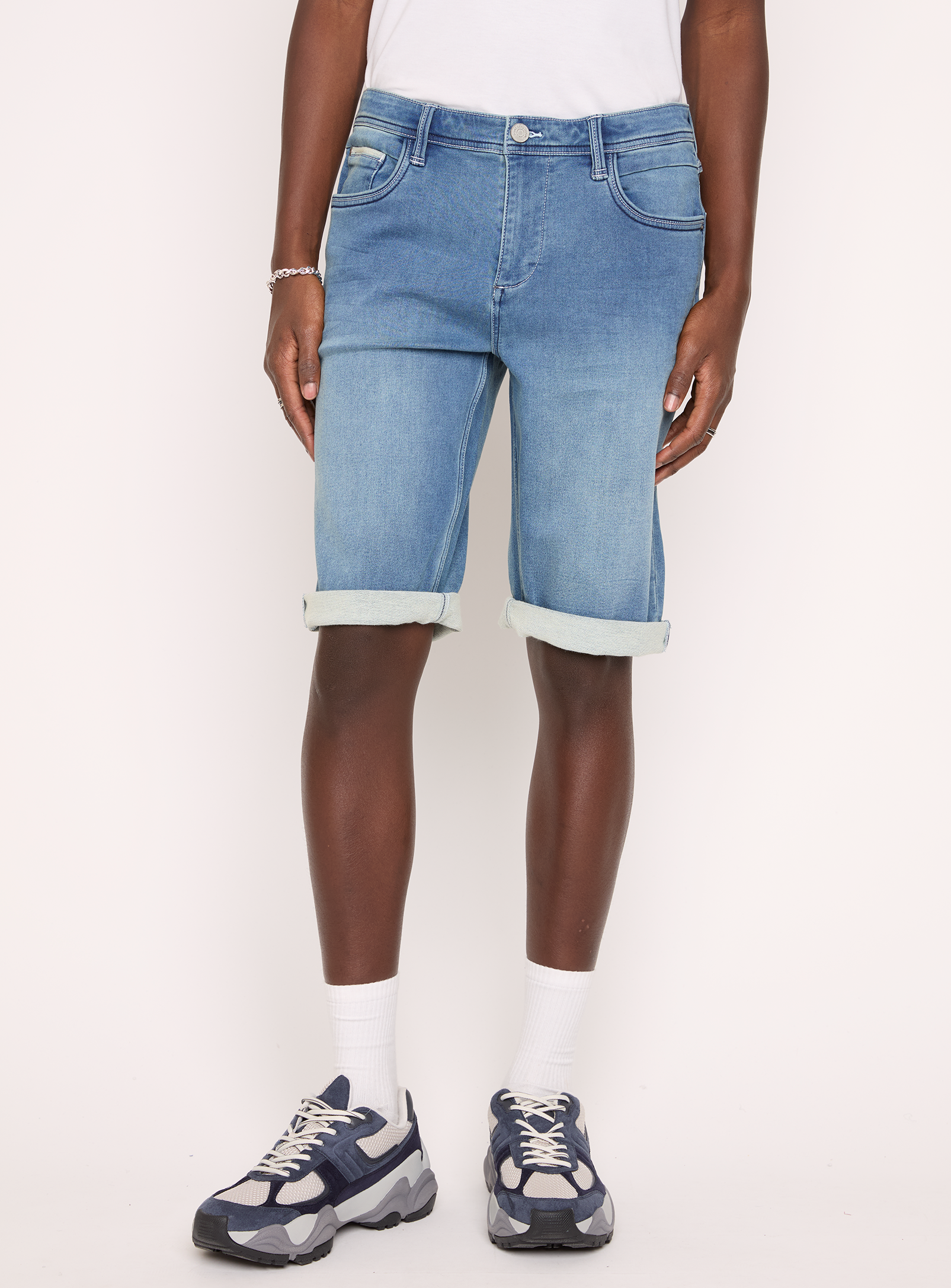 TOKI | Hybrid Sweat Denim Capri Shorts