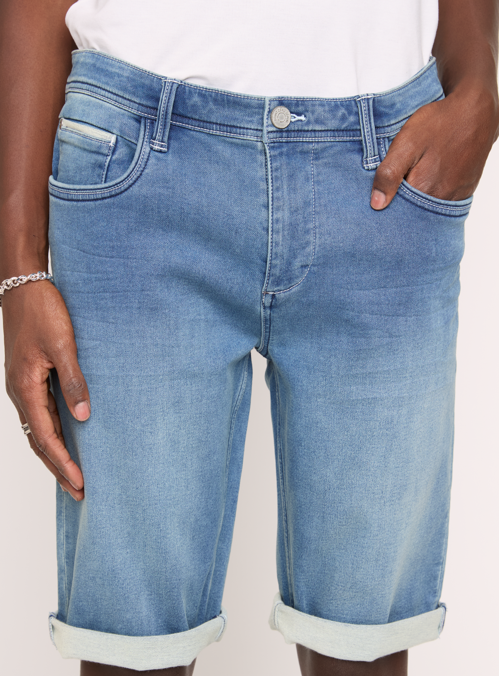 TOKI | Hybrid Sweat Denim Capri Shorts