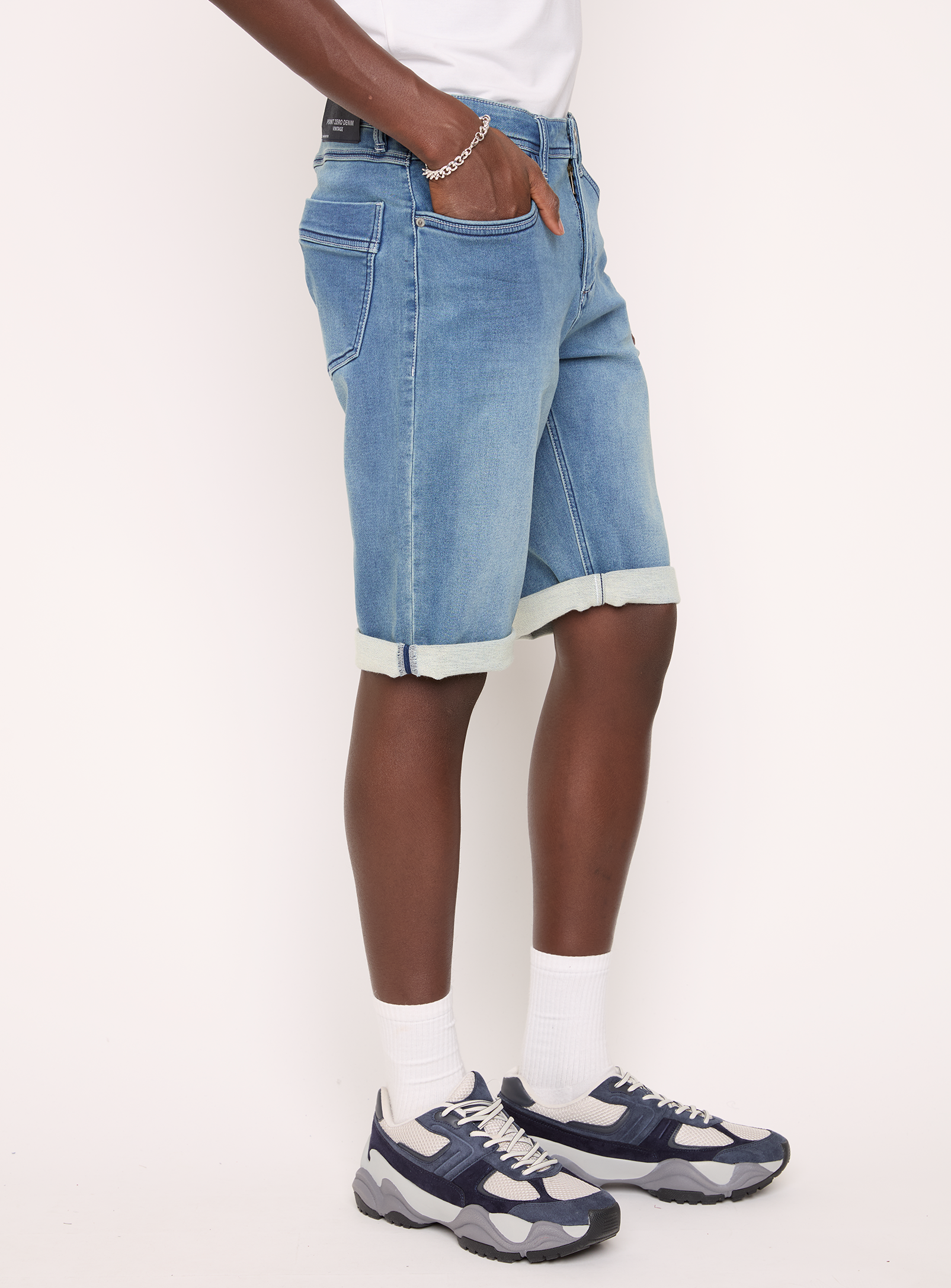 TOKI | Hybrid Sweat Denim Capri Shorts