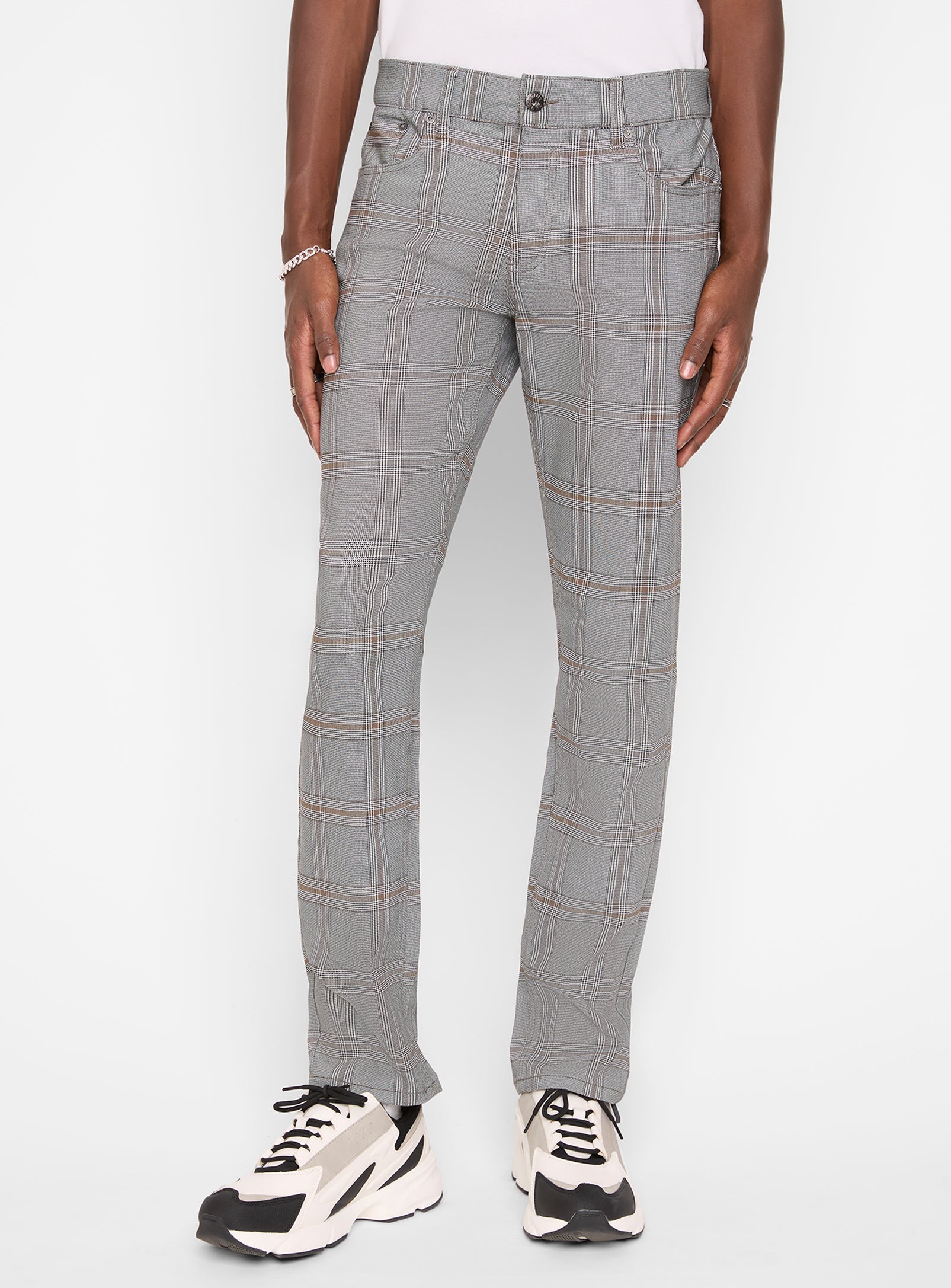 FRANK| Straight leg print Super Flex 5 pocket pants