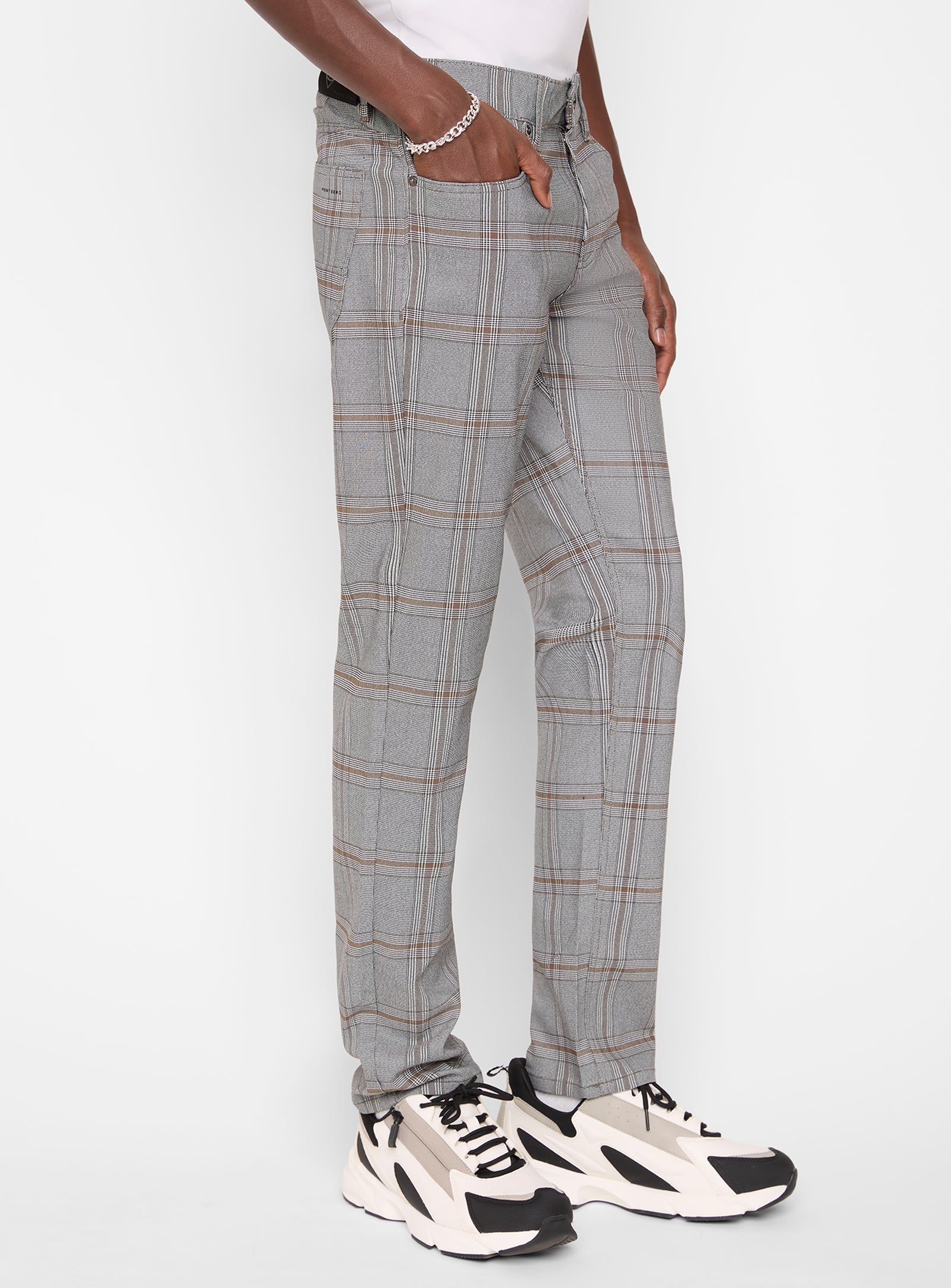 FRANK| Straight leg print Super Flex 5 pocket pants