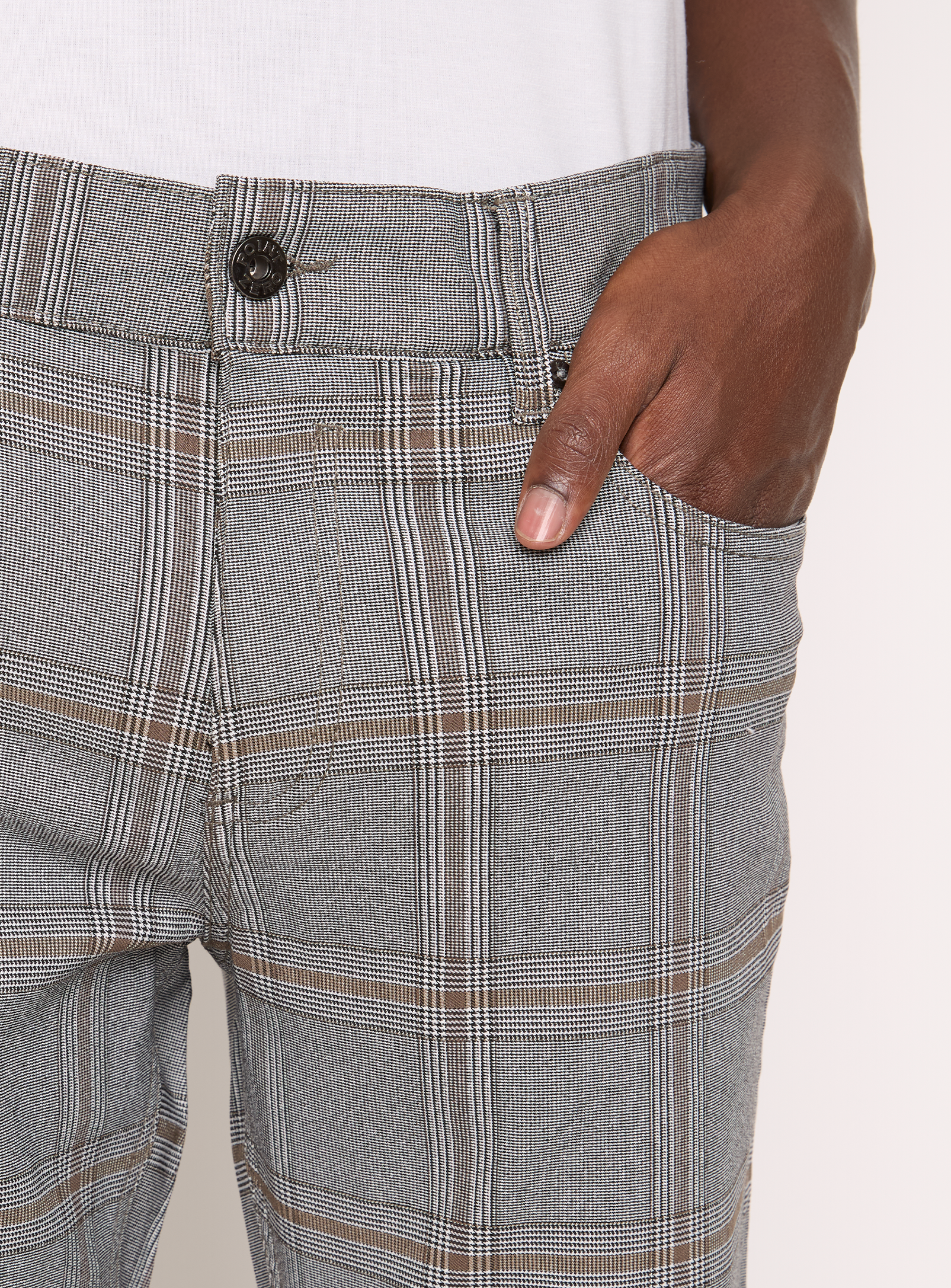 FRANK| Straight leg print Super Flex 5 pocket pants