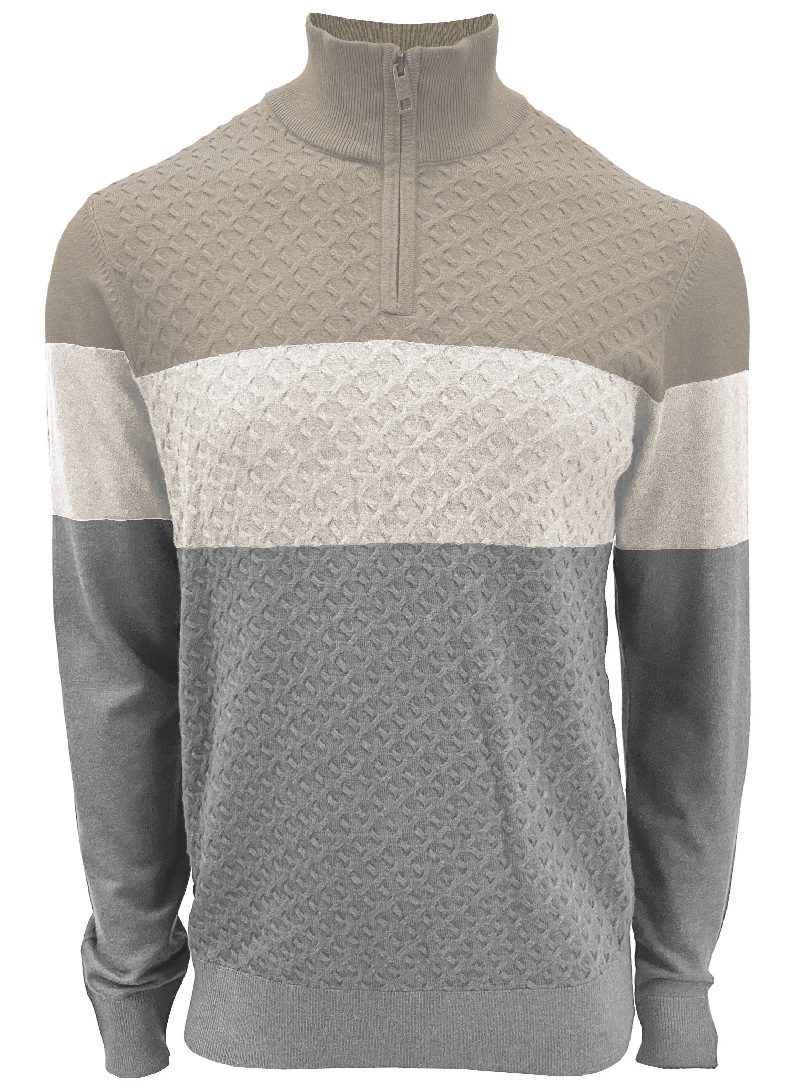 LUC|Cashmere like Quarter zip long-sleeve Sweater