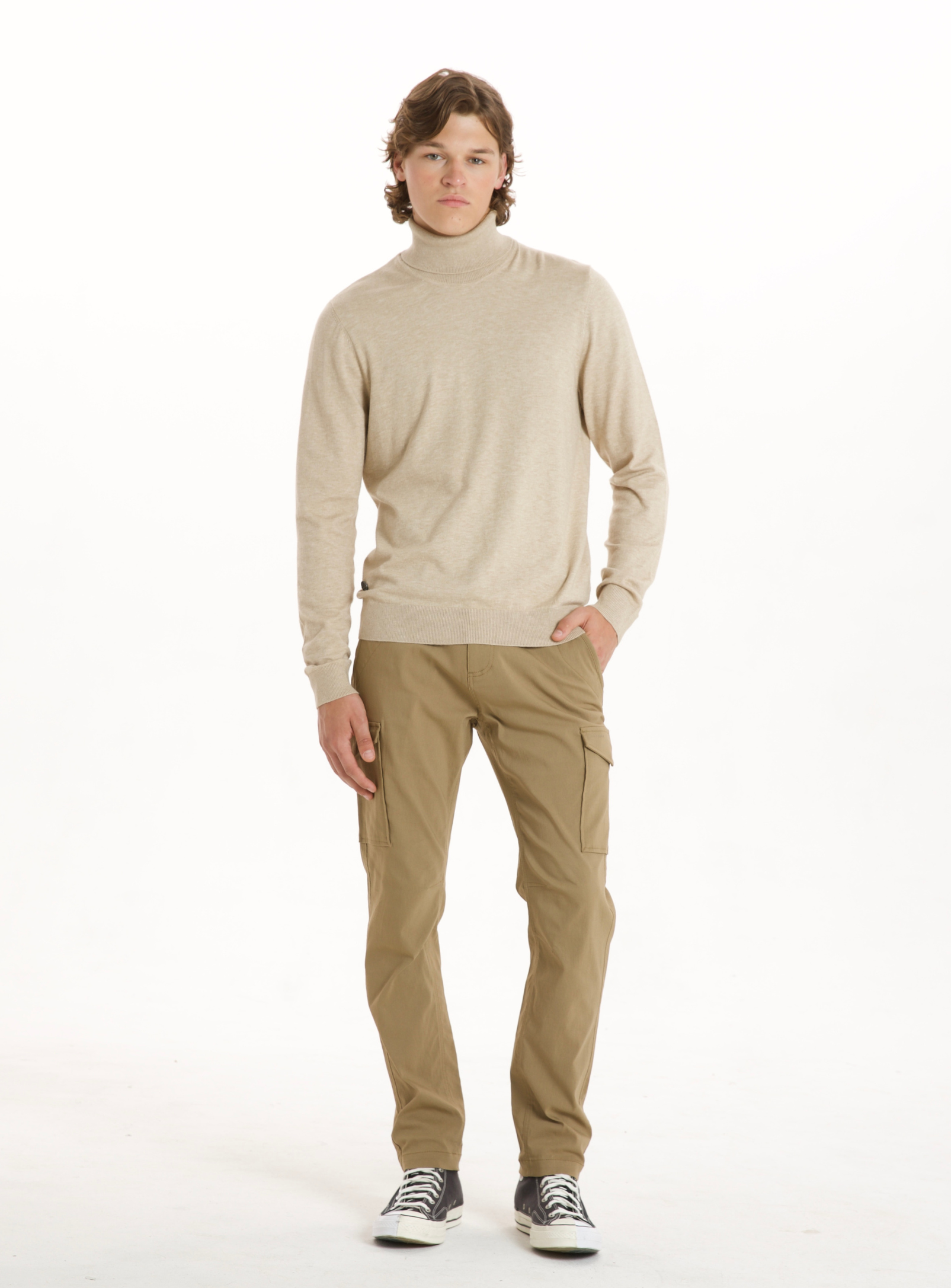 LEVAN | Cashmere-Like Turtleneck Sweater