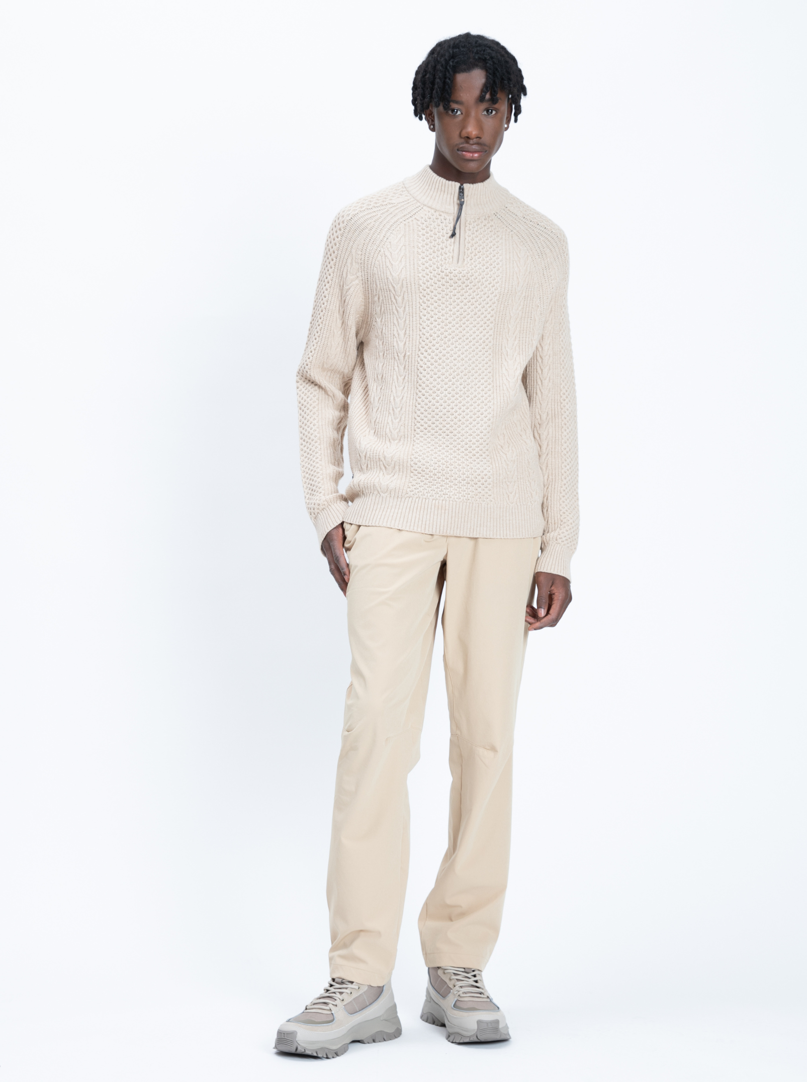 RUDI| Mock Zip Cashmere like Sweater