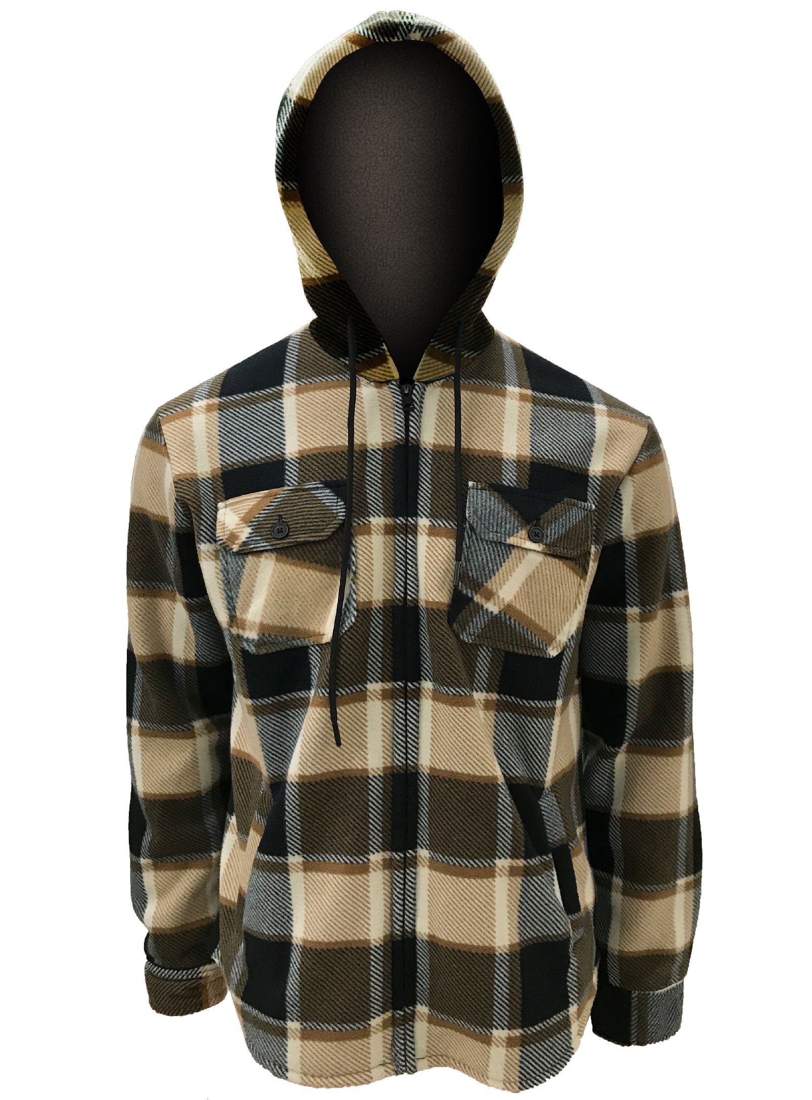 STERLING | Micro Fleece double sided flannel zip-up overshirt