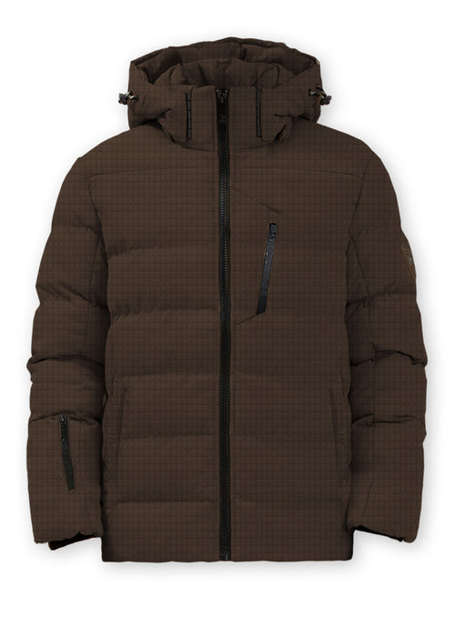 HENDRIX| Heat embossed texture puffer||HENDRIX| Manteau matelassée avec capuche