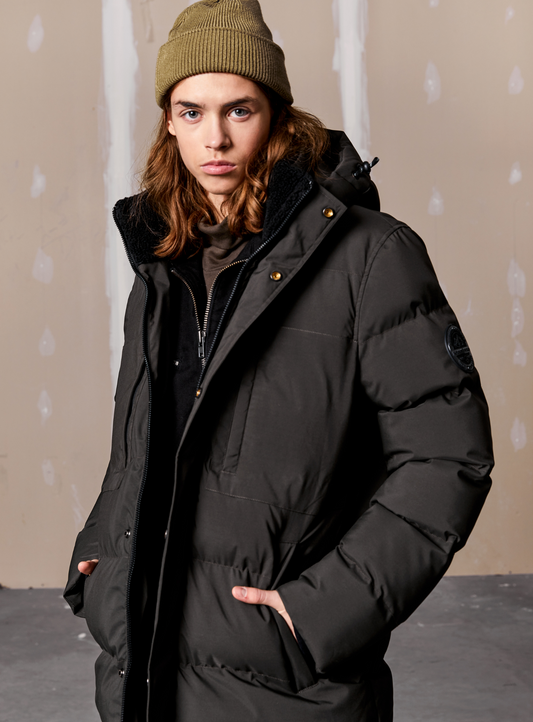 Black puffer winter jacket best sale