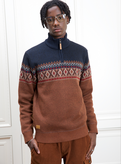 KEV High collar textured Sweater KEV Chandail a col haut texture