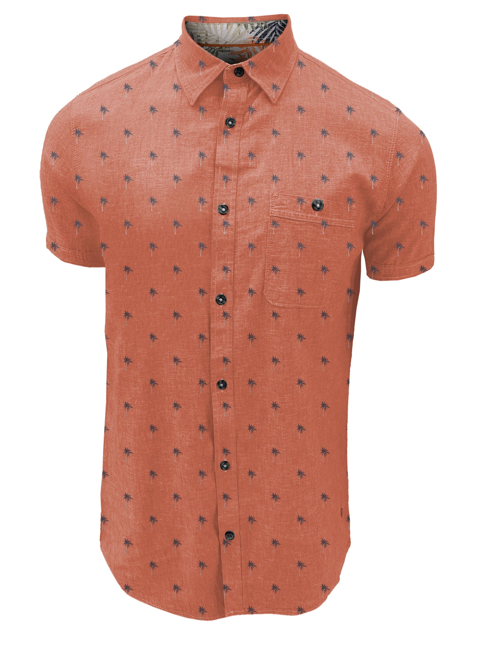 JASON| Linen Cotton Print Short-Sleeve Shirt