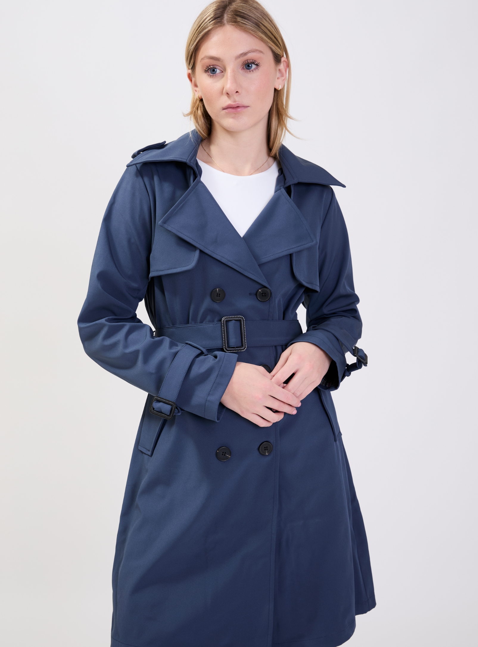 SABRINA | Long belted trench coat