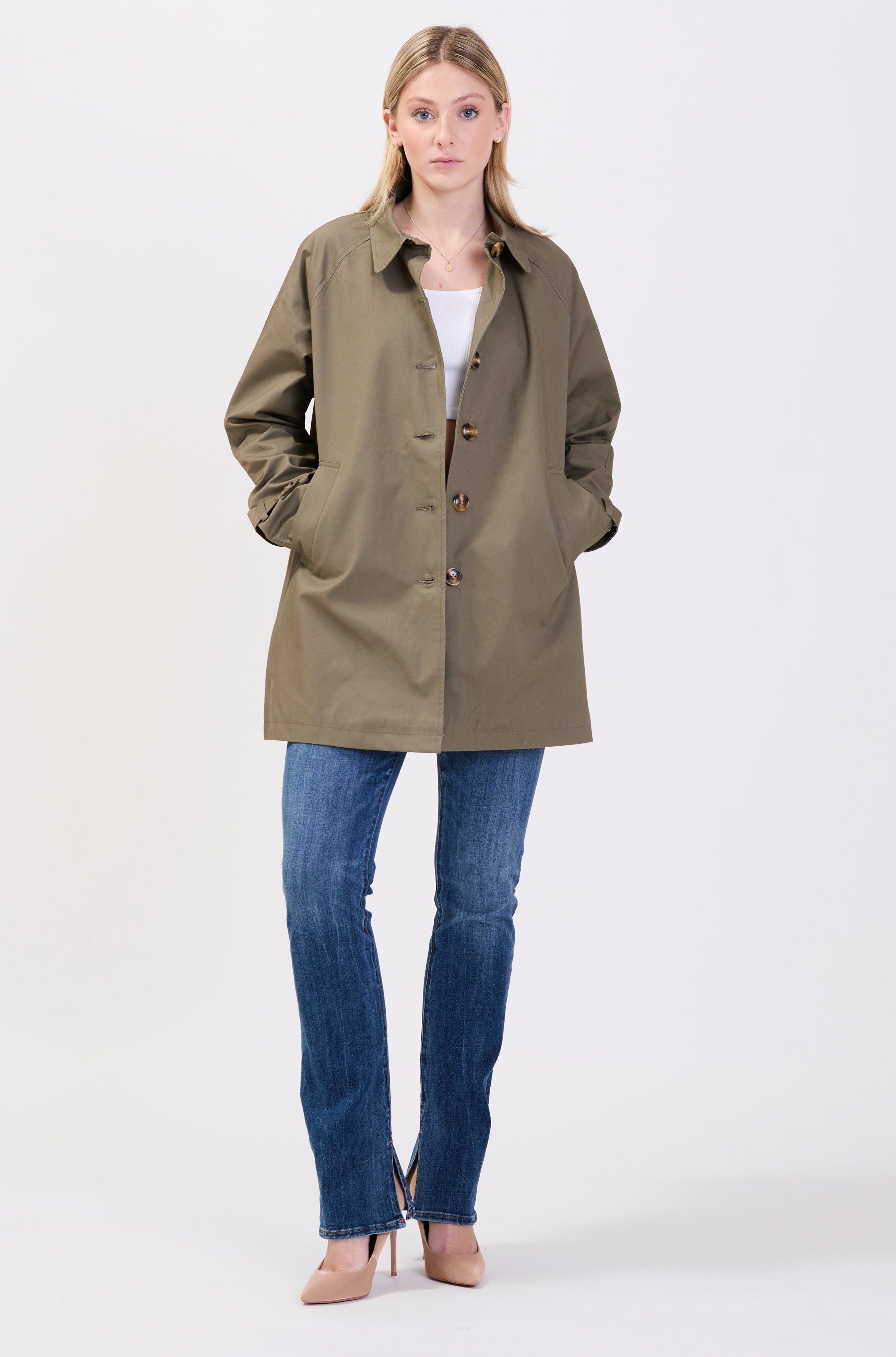 STEPHANIE | Classic trench with striped lining