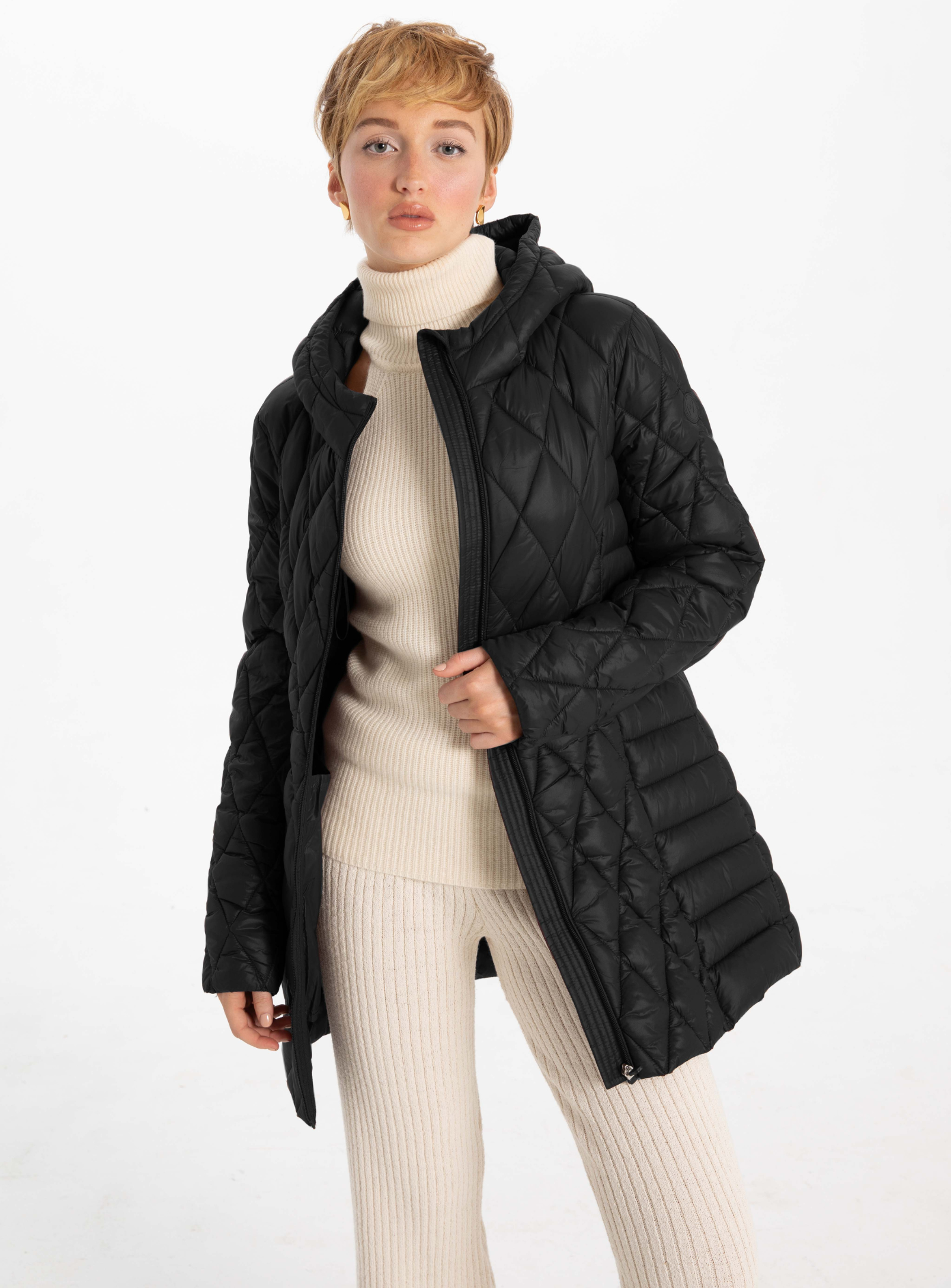 VICTORIAVILLE | Long diamond quilting ultralight jacket