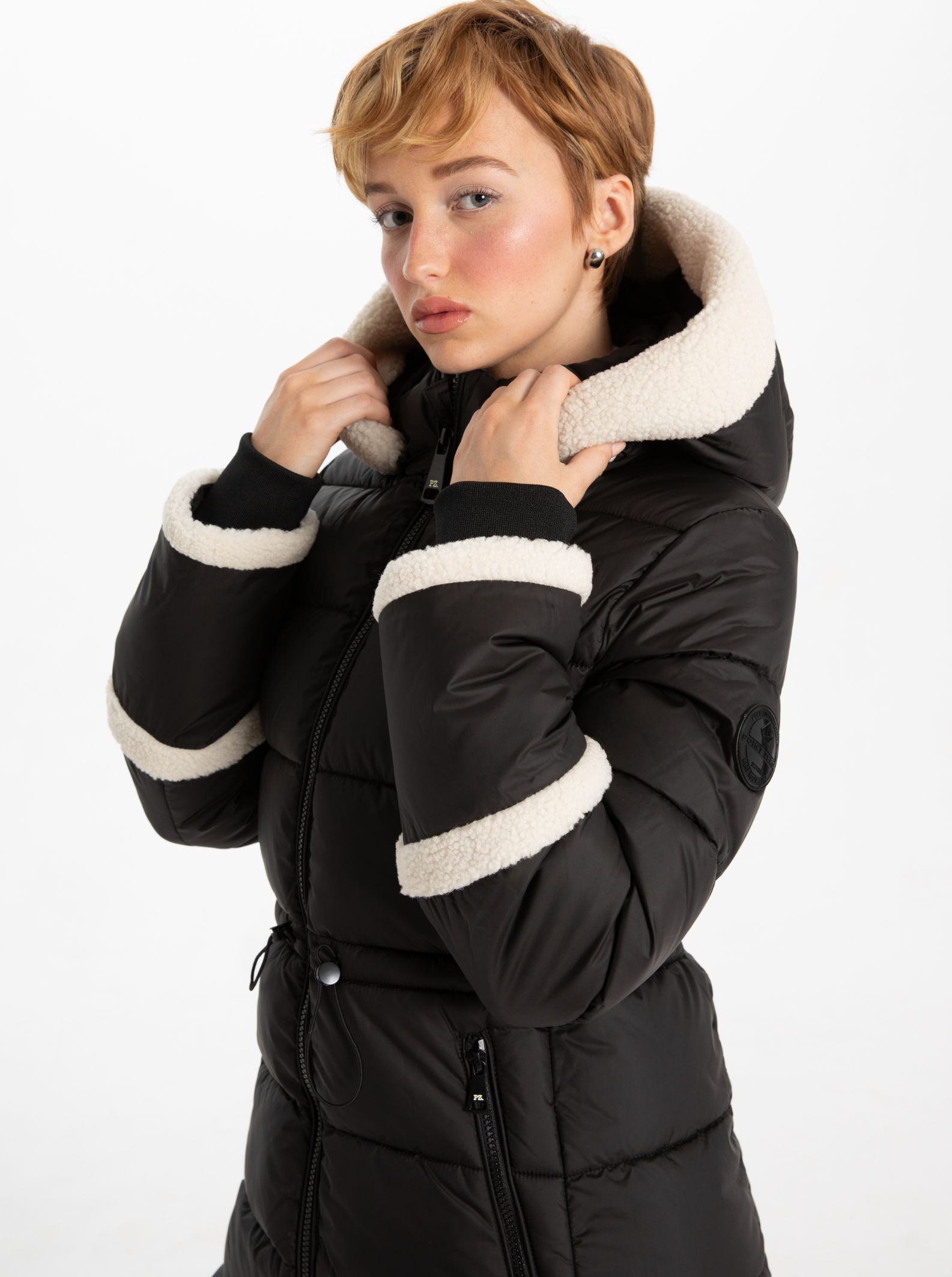 OKSANNA |Long parka with sherpa accents