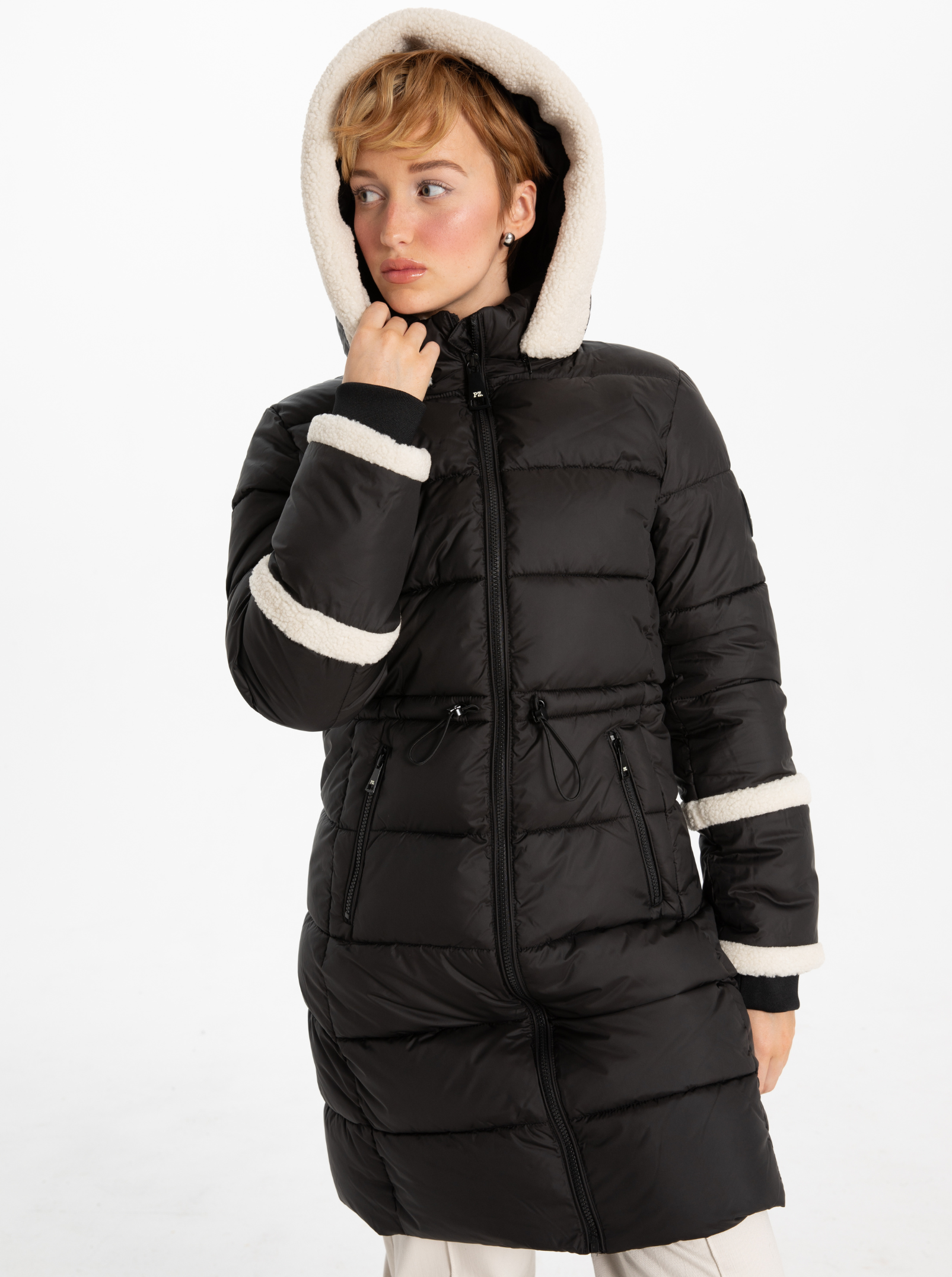 OKSANNA |Long parka with sherpa accents