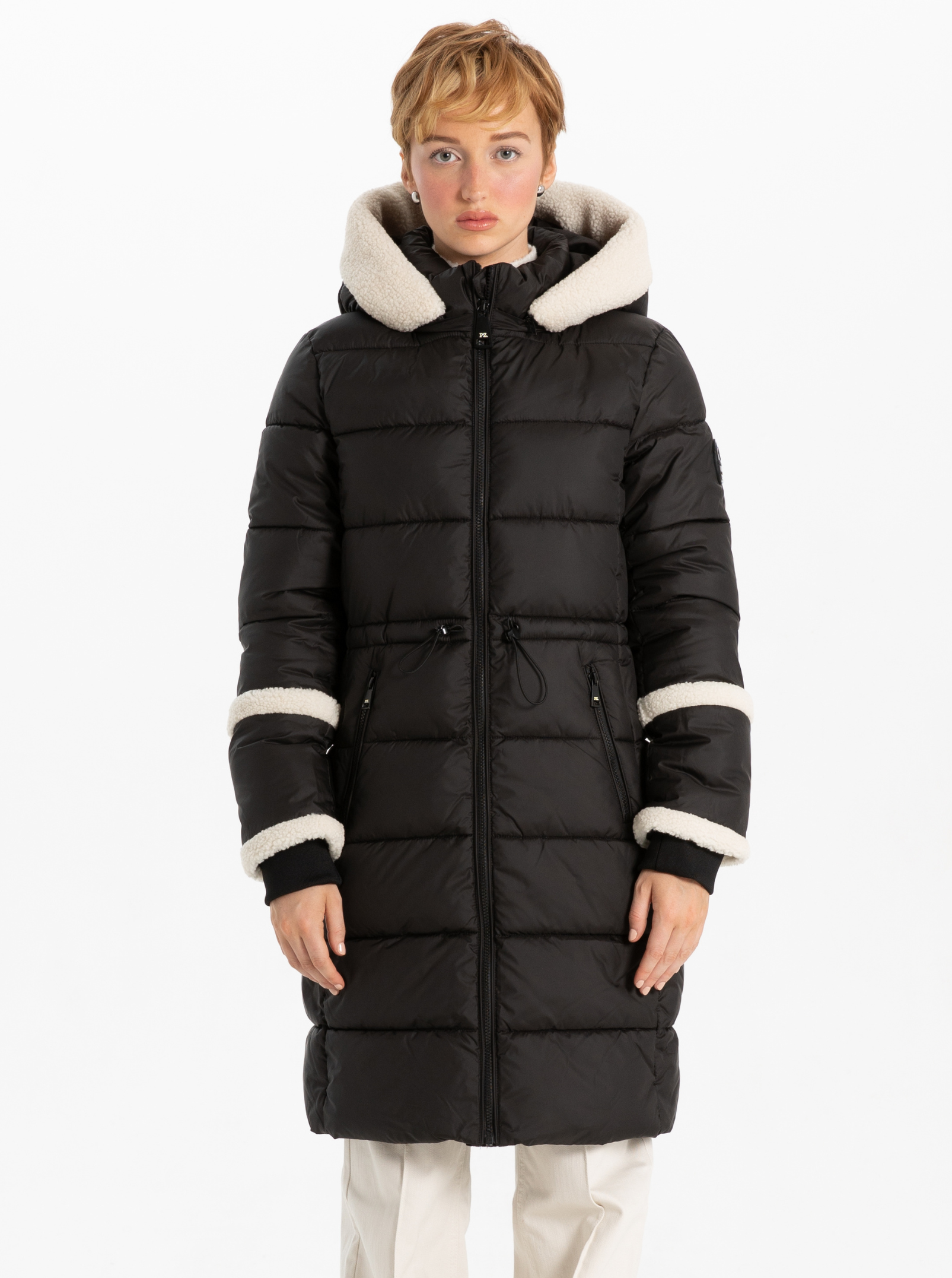 OKSANNA |Long parka with sherpa accents