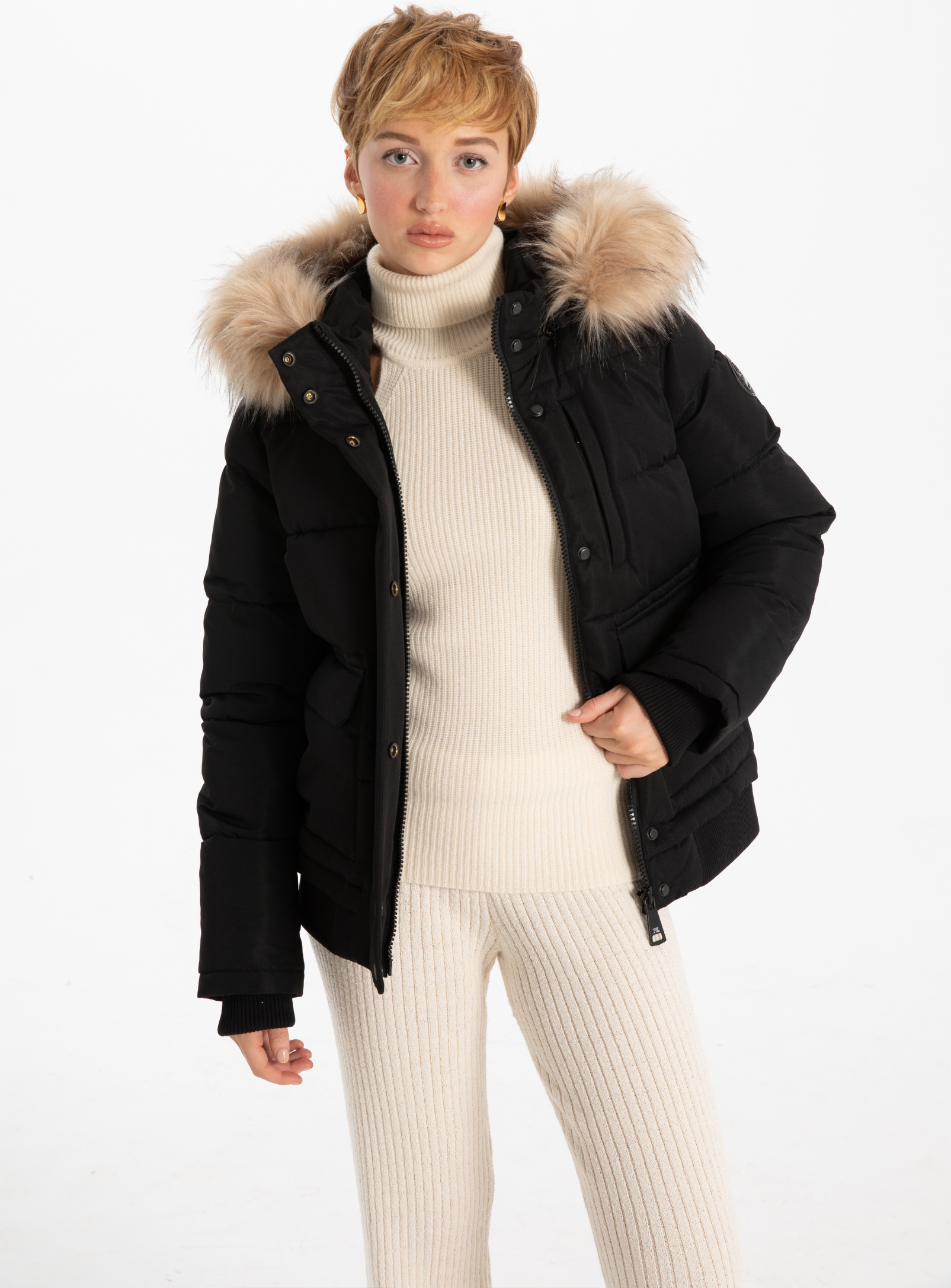 OVALIA | Removable Hood & Fur Bomber