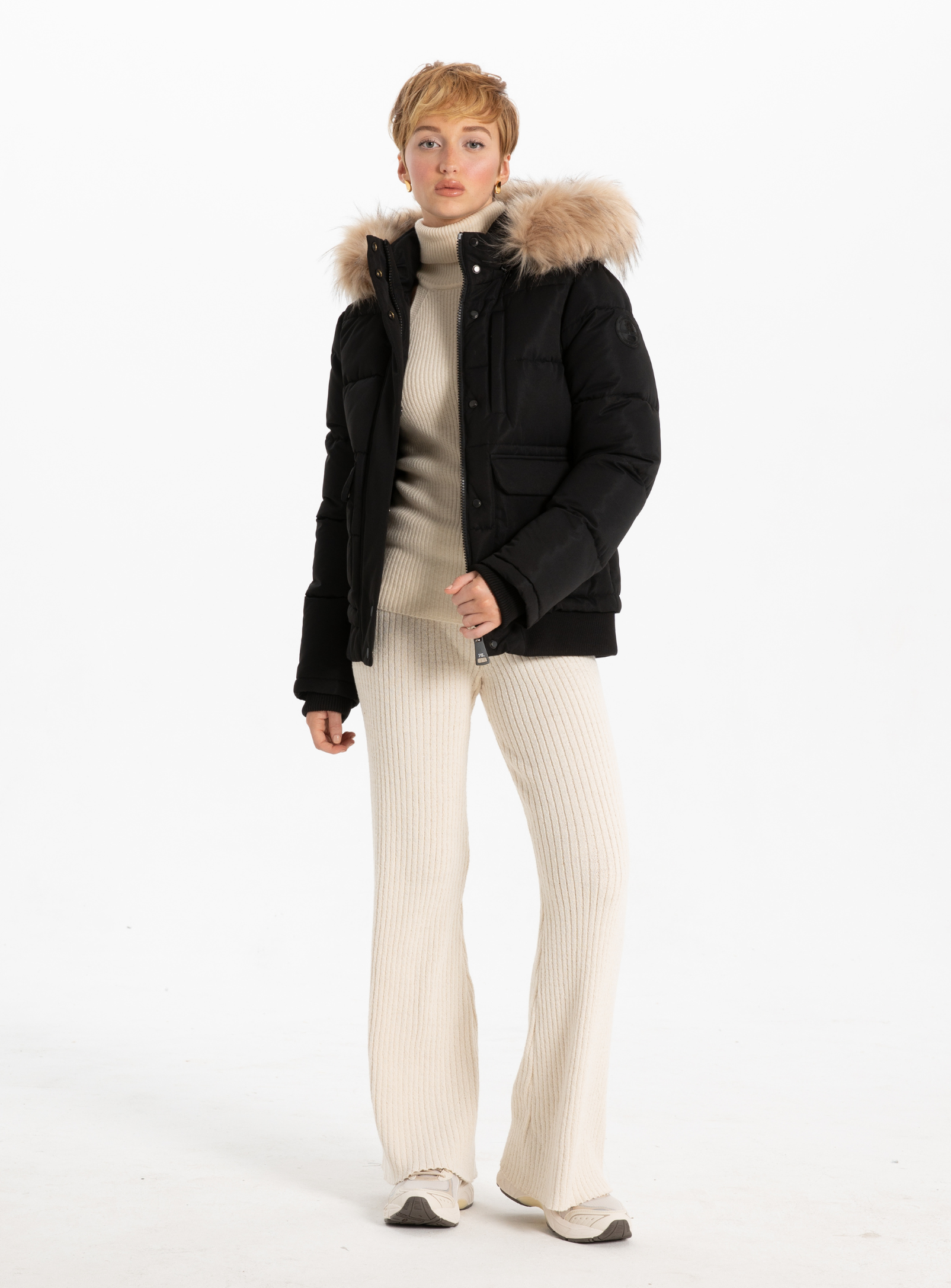 OVALIA | Removable Hood &Fur Bomber