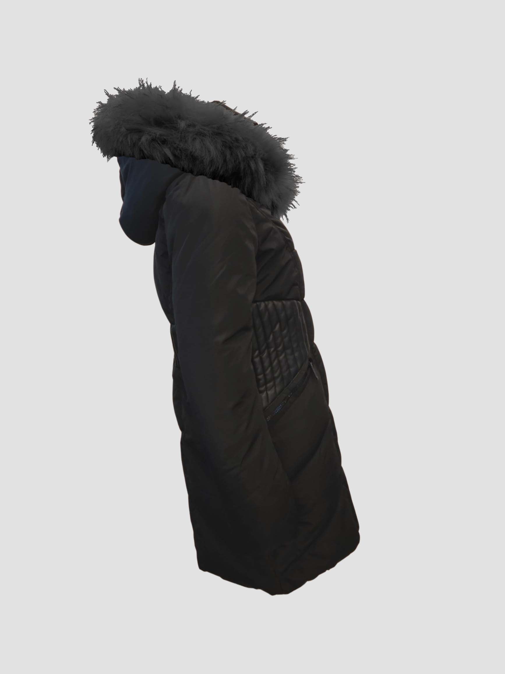 ALISE|Long Parka with fur hood