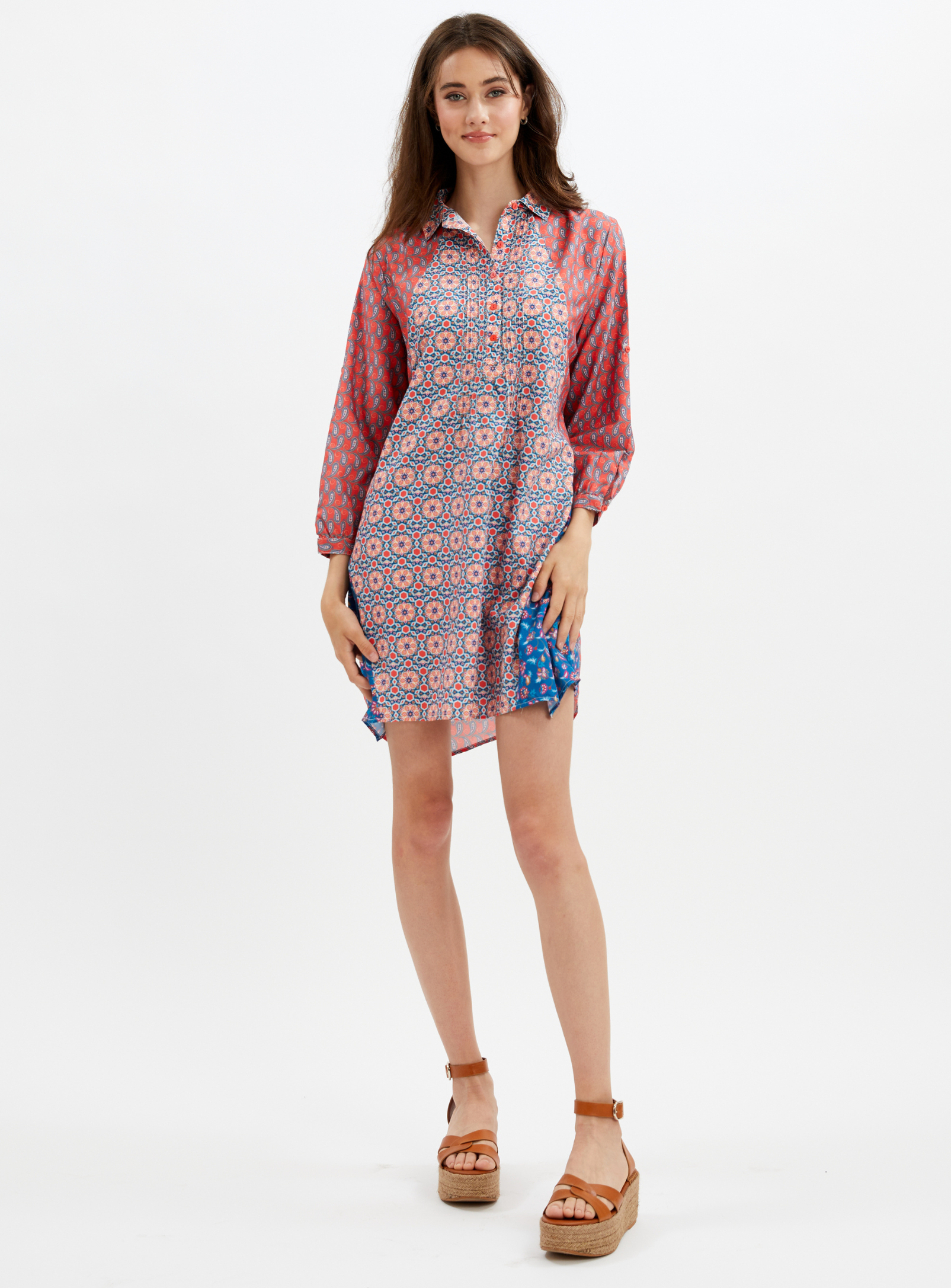 ROSEMARY| Buttoned Patterned Dress