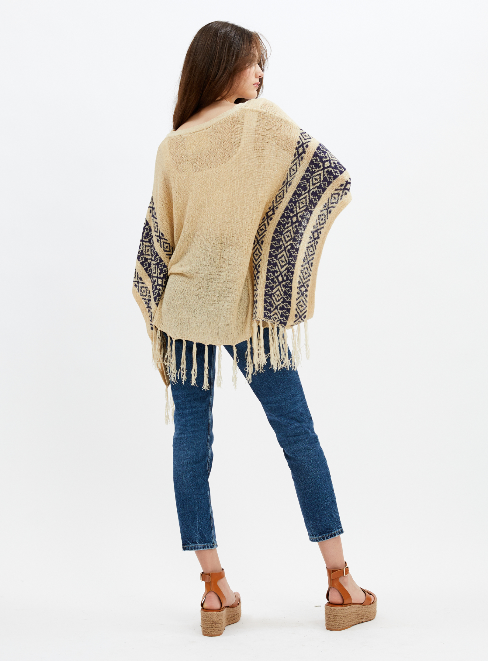 ARIA | Lace-up Poncho Shirt