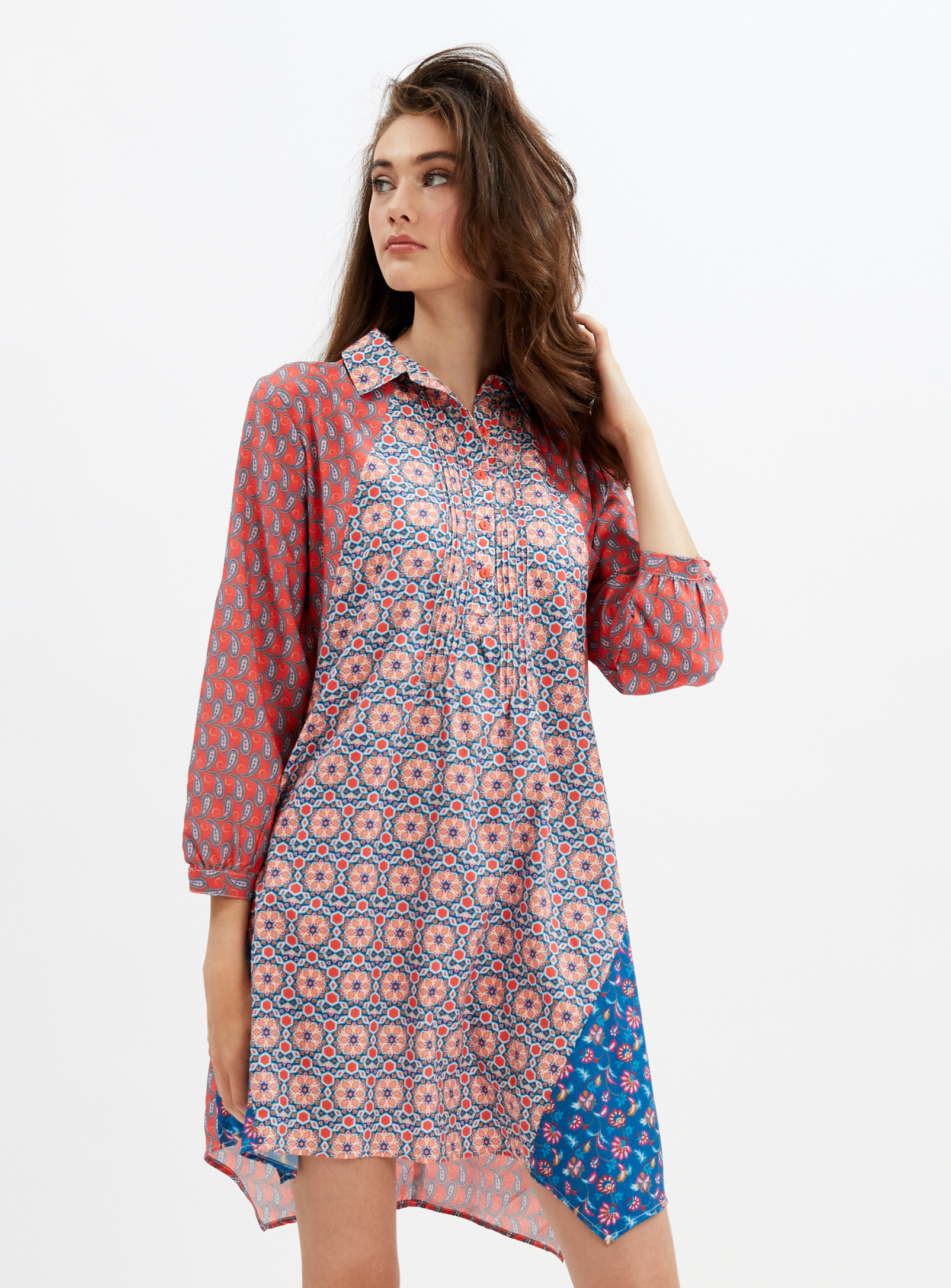 ROSEMARY| Buttoned Patterned Dress