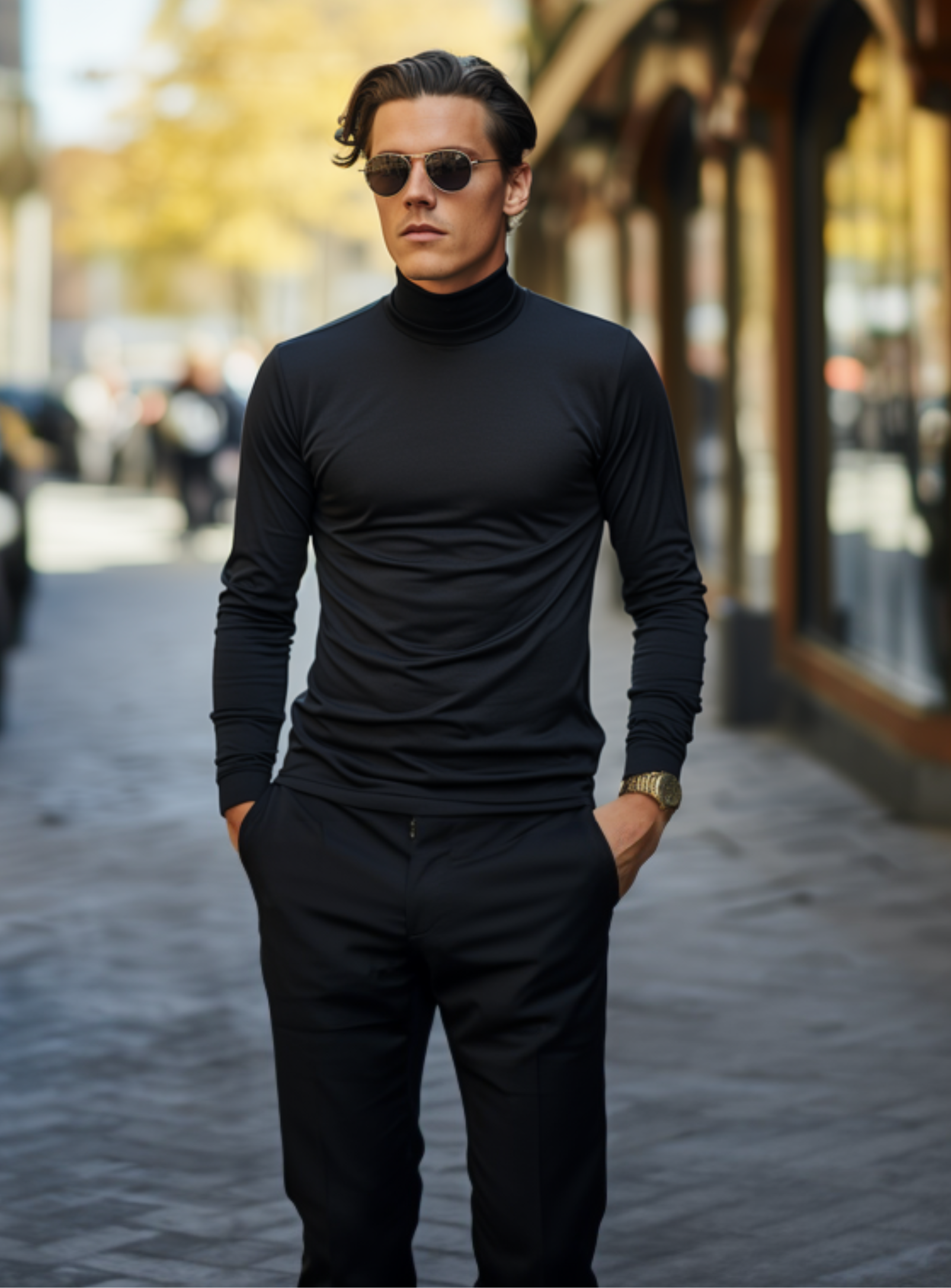 OTTO |INTERLOCK JERSEY TURTLENECK T-SHIRT