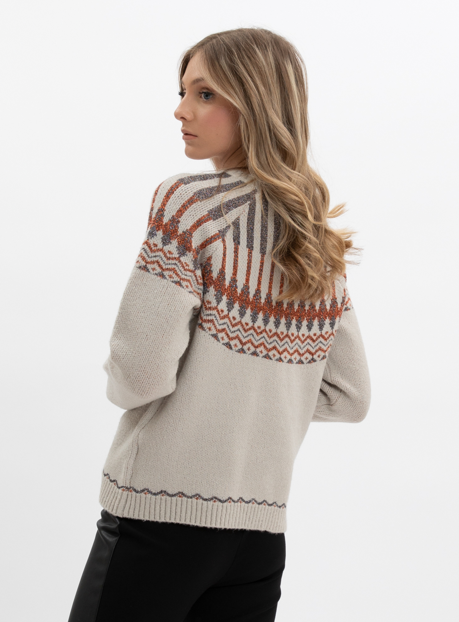 KARINA | Round neck sweater with lurex