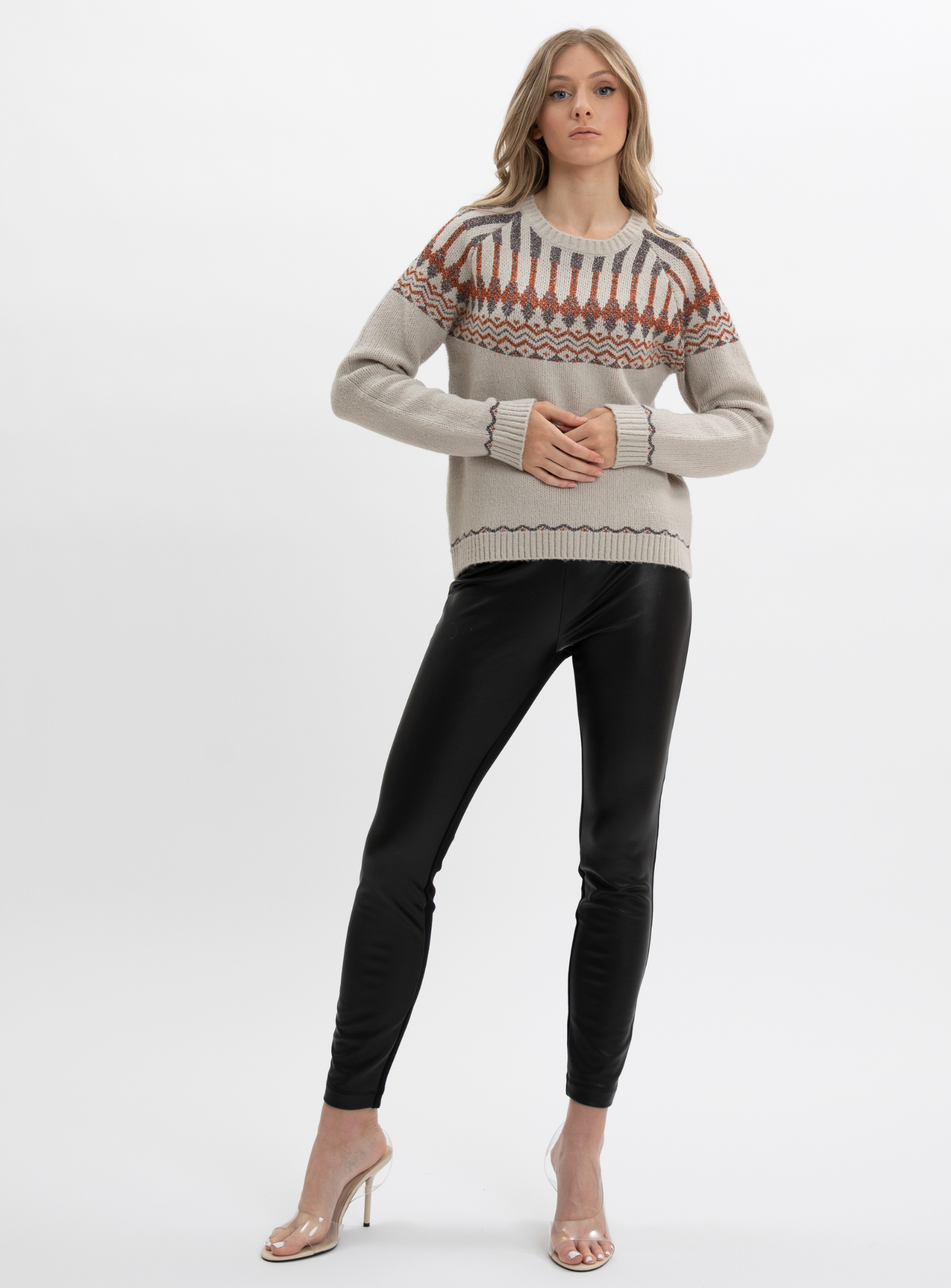 KARINA | Round neck sweater with lurex