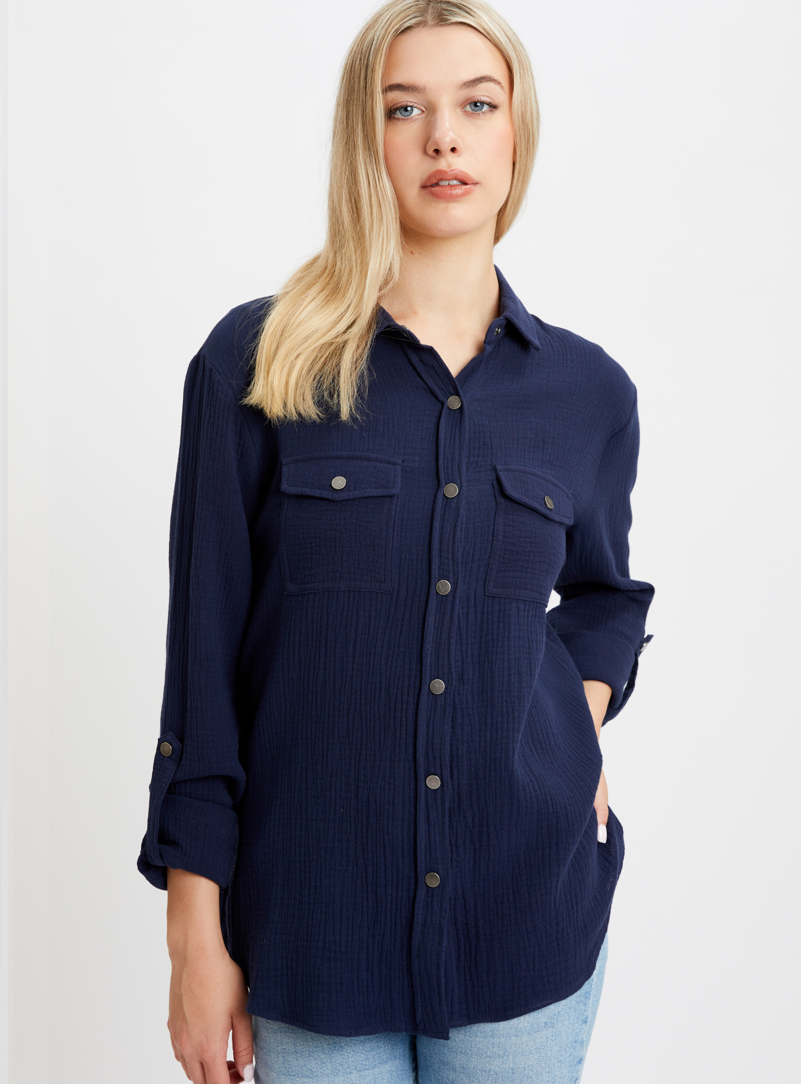 EUREKA | Buttoned up crepe shirt