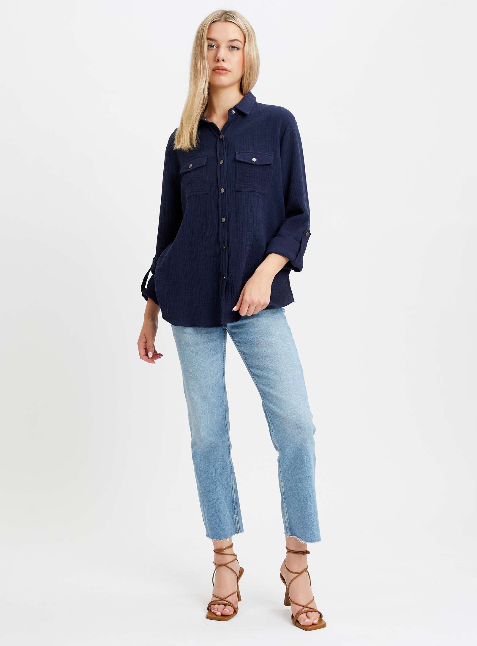 EUREKA | Buttoned up crepe shirt