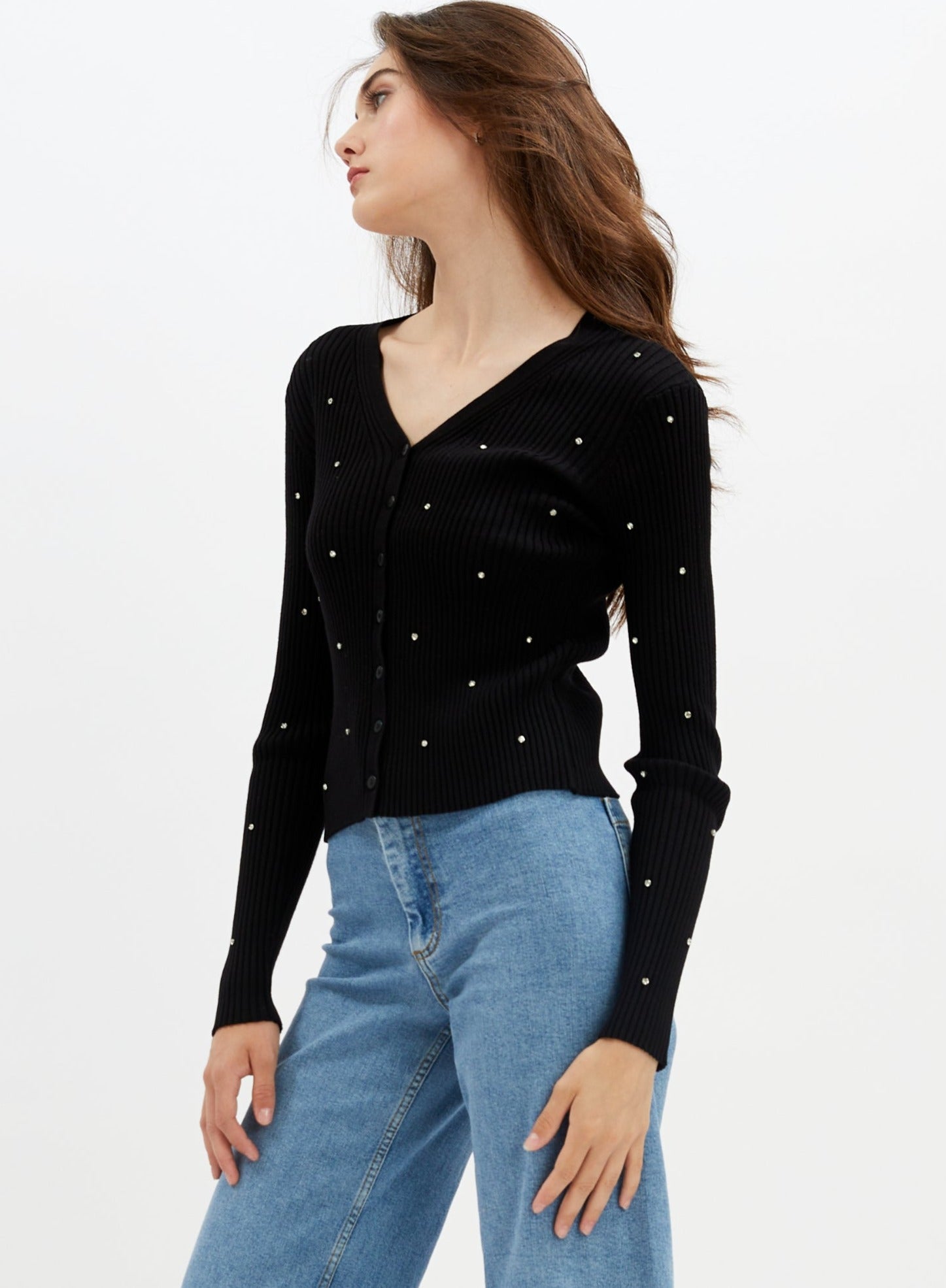 CHLOE | Rhinestone cardigan top