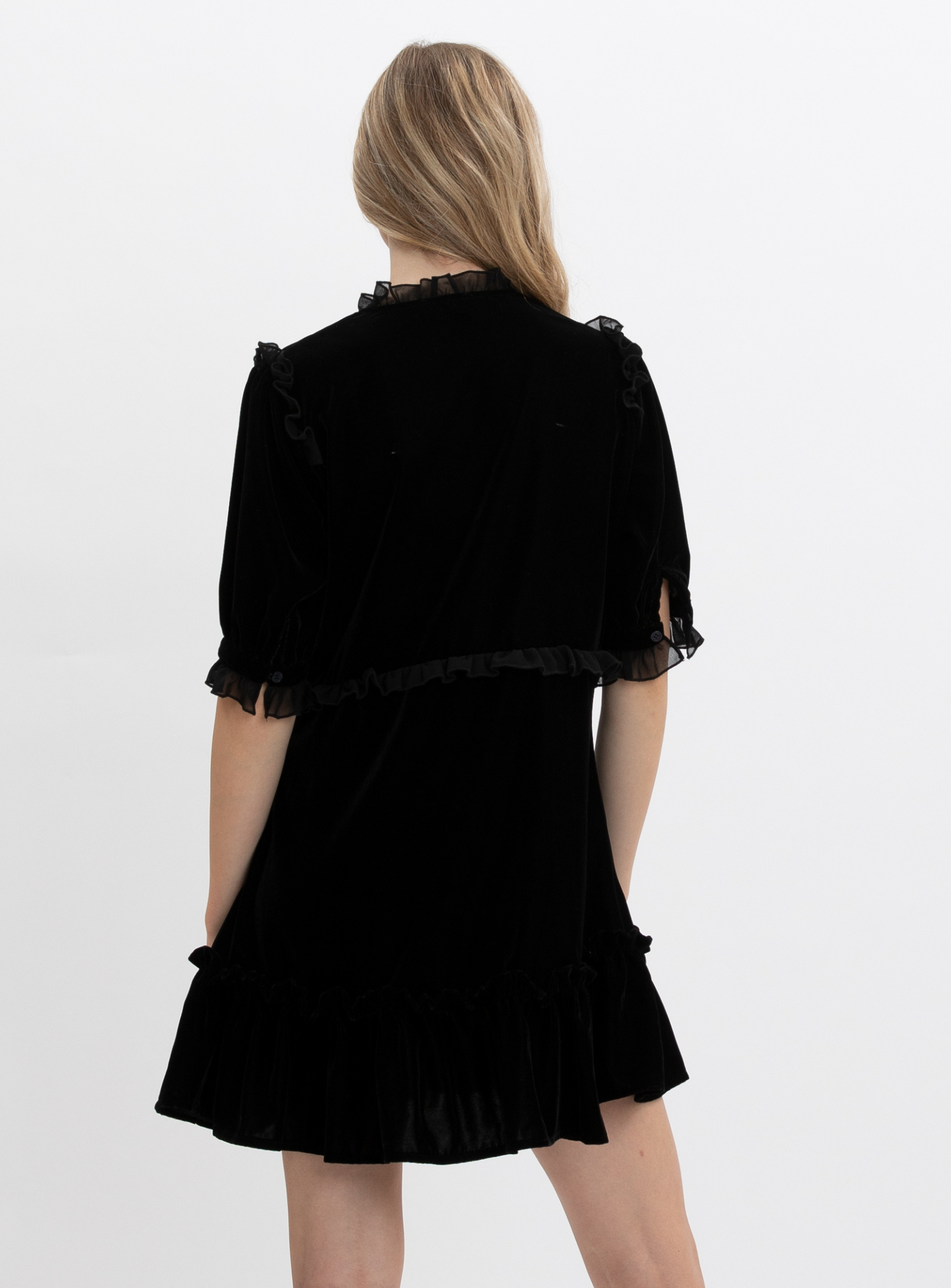 DIANA | Velvet dress with ruffles